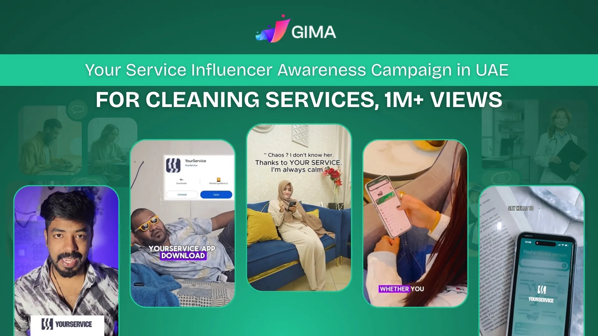 Your Service Influencer Awareness Campaign in UAE for Cleaning Services, 1M+ Views